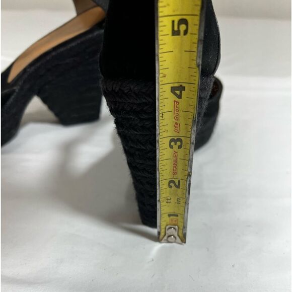 Tuckernuck Castaner Black Suede Espadrilles Jute Wrap Platform Heel Shoe Size 39 - Picture 13 of 15